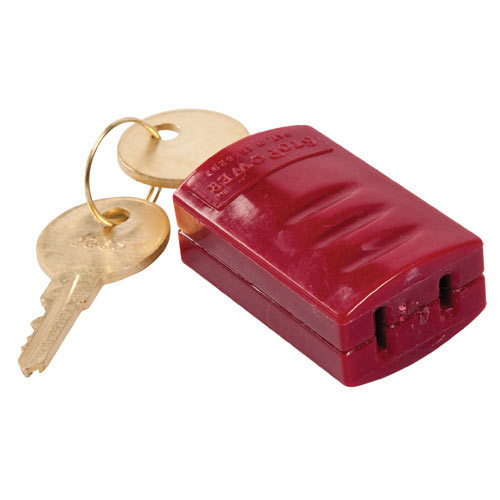 LOCKOUT PLUG STOPOWER ABS/BRASS COLOR: RED, KEYED DIFFERENT - Electrical Plug